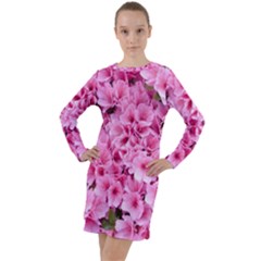 Beautiful Tree Flowers Long Sleeve Hoodie Dress by 1212