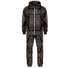 Line Geometry Pattern Geometric Hooded Jumpsuit (men)