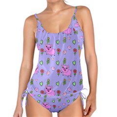 Flower Pink Pig Piggy Seamless Tankini Set by Ravend