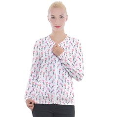 Flowers Pattern Decoration Design Casual Zip Up Jacket by Ravend