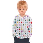 Snail Butterfly Pattern Seamless Kids  Overhead Hoodie