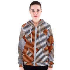 Abstract Pattern Line Art Design Decoration Women s Zipper Hoodie by Ravend