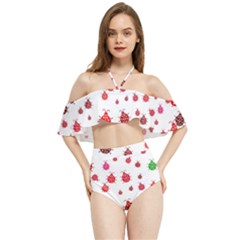 Beetle Animals Red Green Fly Halter Flowy Bikini Set  by Amaryn4rt