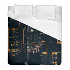 Photo Of Buildings During Nighttime Duvet Cover (full/ Double Size)