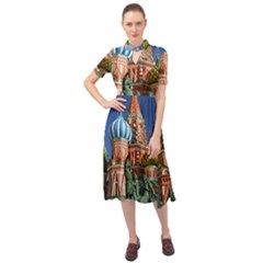 Saint Basil S Cathedral Keyhole Neckline Chiffon Dress by Modalart