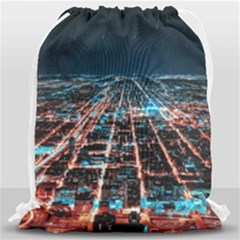 Aerial Shot Of Buildings Drawstring Bag (large) by Modalart