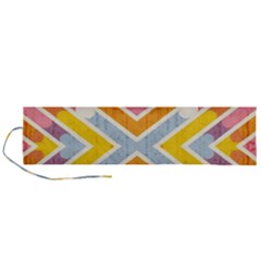 Line Pattern Cross Print Repeat Roll Up Canvas Pencil Holder (l) by Amaryn4rt