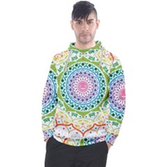 Mandala Pattern Rainbow Pride Men s Pullover Hoodie by Vaneshop