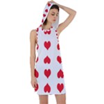 Heart Red Love Valentines Day Racer Back Hoodie Dress