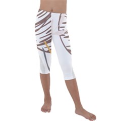 Abstract Hand Vine Lines Drawing Kids  Lightweight Velour Capri Leggings  by Ndabl3x