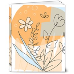 Doodle Flower Floral Abstract 8  X 10  Hardcover Notebook by Grandong