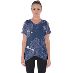 Flowers Petals Leaves Foliage Cut Out Side Drop T-shirt