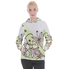 Flowers Bird Floral Floral Design Women s Hooded Pullover by Grandong