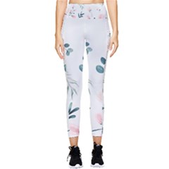 Flower Branch Corolla Wreath Lease Pocket Leggings 