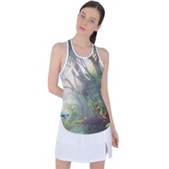 Peafowl Peacock Bird Birds Painting Art Wildlife Racer Back Mesh Tank Top by Sarkoni