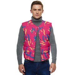 Pattern Booty Faces Men s Button Up Puffer Vest	