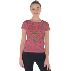 Pattern Saying Wavy Short Sleeve Sports Top  by Ndabl3x