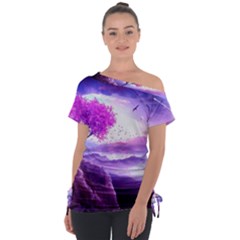 Fantasy World Off Shoulder Tie-up T-shirt