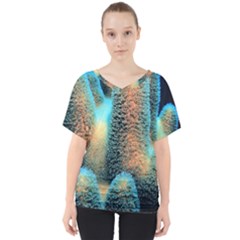 Photo Coral Great Scleractinia V-neck Dolman Drape Top by Pakjumat