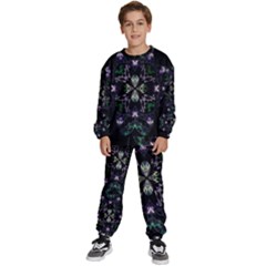 Fractal Fractal Art Texture Kids  Sweatshirt Set