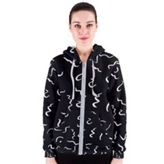 Scribbles Lines Drawing Picture Women s Zipper Hoodie by Sarkoni