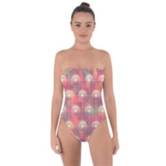 Colorful Background Abstract Tie Back One Piece Swimsuit