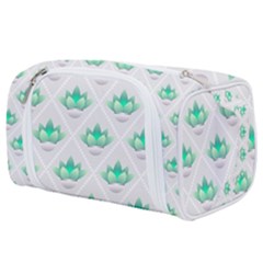 Plant Pattern Green Leaf Flora Toiletries Pouch