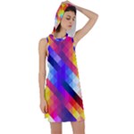 Abstract Background Colorful Pattern Racer Back Hoodie Dress