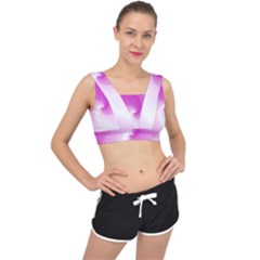 Abstract Spiral Pattern Background V-back Sports Bra by Sarkoni