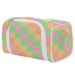 Checkerboard Pastel Squares Toiletries Pouch by Grandong