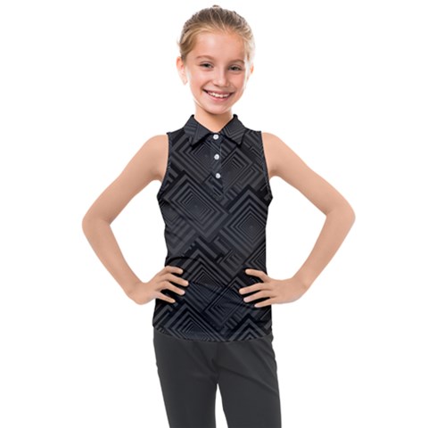 Diagonal Square Black Background Kids  Sleeveless Polo T-shirt by Apen