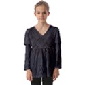 Diagonal Square Black Background Kids  V Neck Casual Top View1