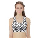 Diagonal Stripe Pattern Sports Bra with Border View1