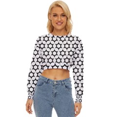 Pattern Star Repeating Black White Lightweight Long Sleeve Sweatshirt by Apen