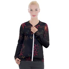 Christmas Background Motif Star Casual Zip Up Jacket by Amaryn4rt