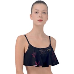 Christmas Background Motif Star Frill Bikini Top by Amaryn4rt