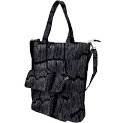 Coal Charred Tree Pore Black Shoulder Tote Bag by Amaryn4rt