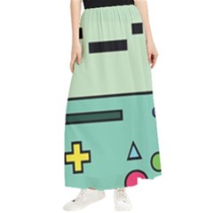 Adventure Time Beemo Bmo Illustration Cartoons Maxi Chiffon Skirt by Sarkoni