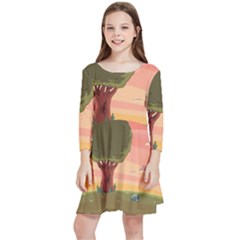 Cartoon Network Adventure Time Kids  Quarter Sleeve Skater Dress by Sarkoni