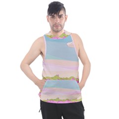 Pink And White Forest Illustration Adventure Time Cartoon Men s Sleeveless Hoodie by Sarkoni