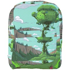 Adventure Time Cartoon Green Color Nature  Sky Full Print Backpack by Sarkoni