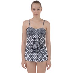 Background Pattern Halftone Babydoll Tankini Set