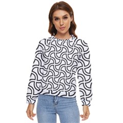 Pattern Monochrome Repeat Black And White Women s Long Sleeve Raglan T-shirt