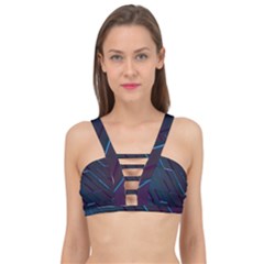 Glass Scifi Violet Ultraviolet Cage Up Bikini Top by Pakjumat