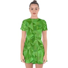 Mosaic Tile Geometrical Abstract Drop Hem Mini Chiffon Dress by Pakjumat