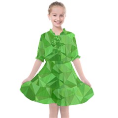 Mosaic Tile Geometrical Abstract Kids  All Frills Chiffon Dress by Pakjumat