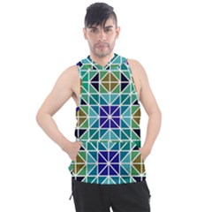 Mosaic Triangle Symmetry Men s Sleeveless Hoodie by Apen