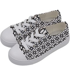 Ellipse Pattern Ellipse Dot Pattern Kids  Low Top Canvas Sneakers