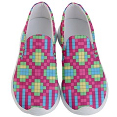 Checkerboard Squares Abstract Texture Pattern Men s Lightweight Slip Ons