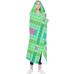 Checkerboard Squares Abstract Wearable Blanket by Apen